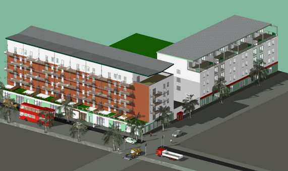 Mixed use residential building designed using a shallow floor system with retail units at ground floor&lt;Br&gt;&#39;&#39;(Image courtesy of HTA Architects)&#39;&#39;