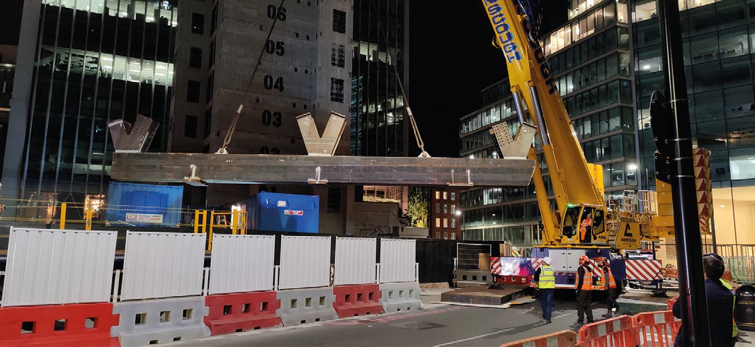 One 53t truss section had to be lifted into place during a night time road closure
