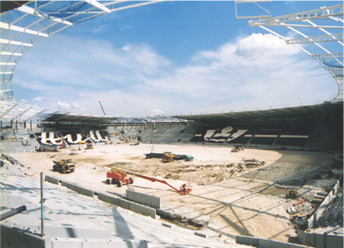 Kingston Upon Hull Community Stadium during construction
