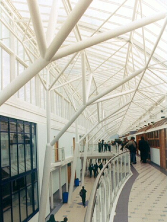 Tubular atrium steelwork