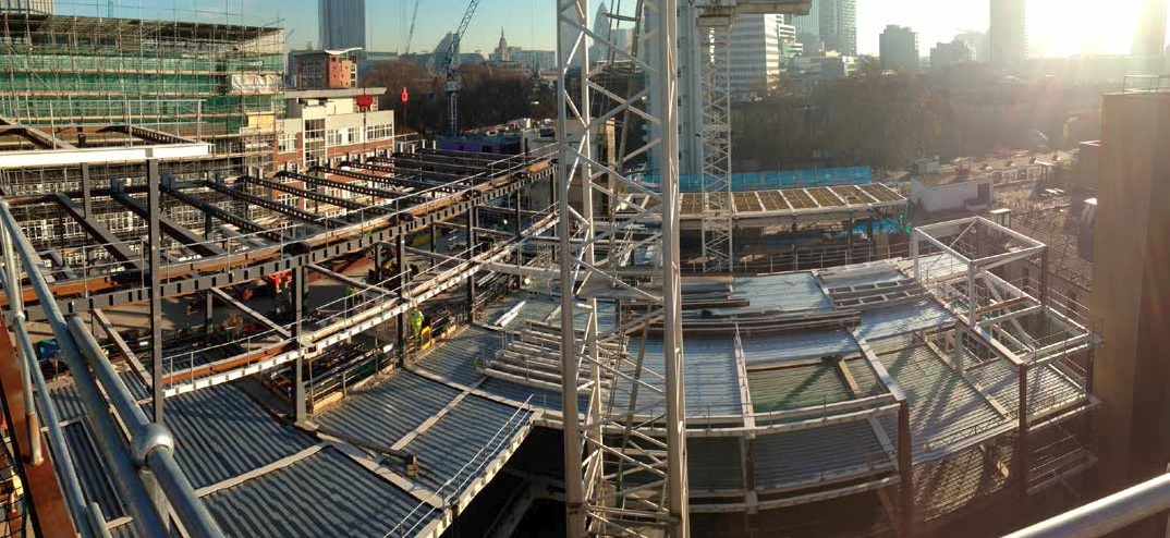 New steel floors being erected