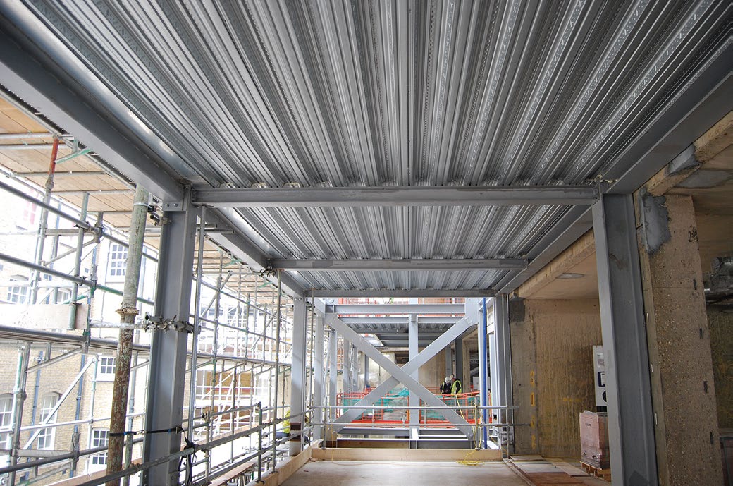 The new steel-braced cores have been moved to the rear façade