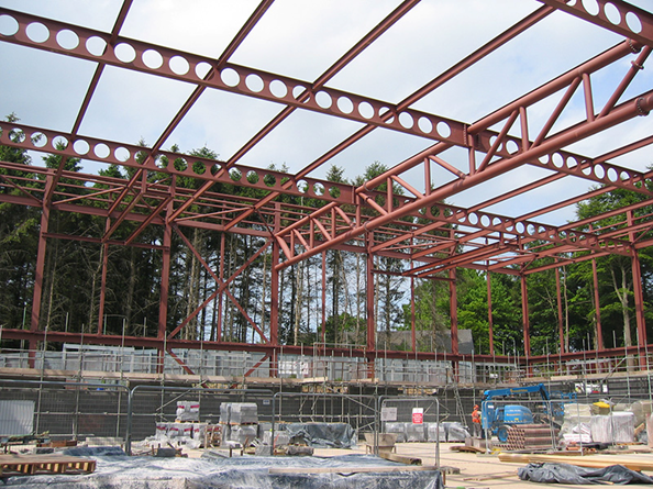Framing solution at Lancaster University Sports Centre