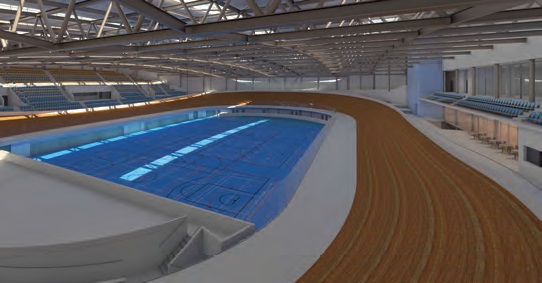An artist’s impression of the cycling track on the first floor
