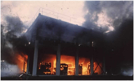 Large compartment fire test