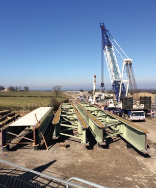 Kneeton Lane Overbridge being installed