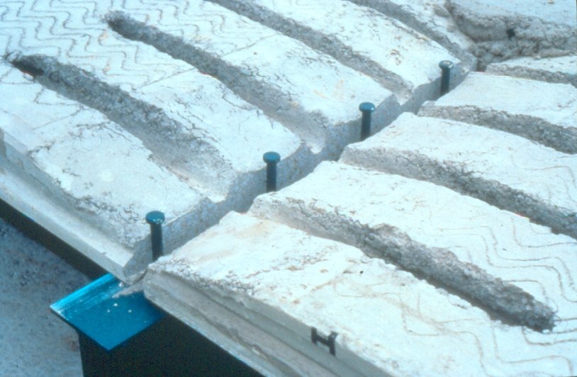 Exposed ends of precast units ready for reinforcement and in-situ concrete