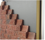 Use of brick slips attached to steel backing system&lt;br&gt;&#39;&#39;(Image courtesy of Kingspan Panels and profiles)&#39;&#39;