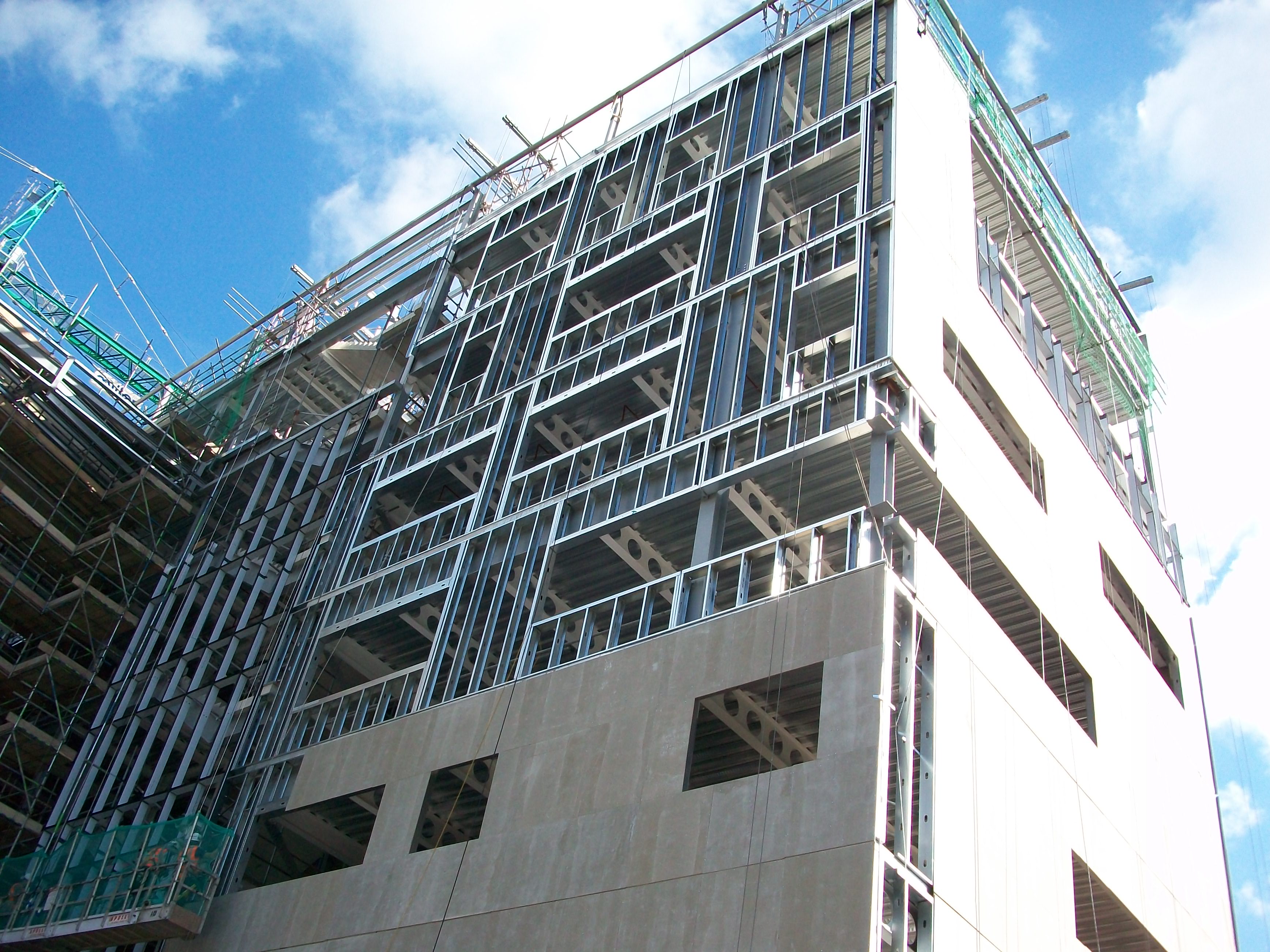 Rapid construction using steel composite construction and steel infill walls (Image courtesy of Ayreshire Metals Ltd)