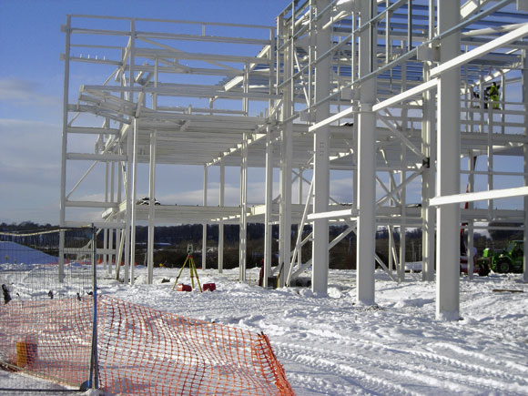 The steel programme is on schedule despite some inclement weather