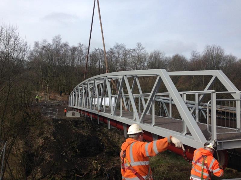 Services beneath a footbridge (Image courtesy of Briton Fabricators Ltd.)