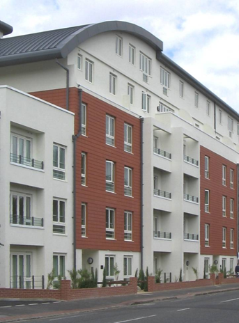 Insulated render attached to light steel infill walls