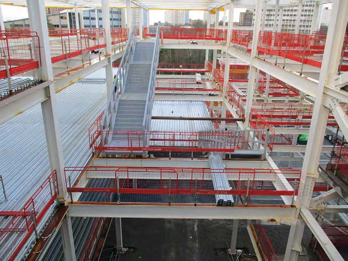 As well as erecting the steelwork, Elland Steel Structures also installed the project&#39;s precast stairs