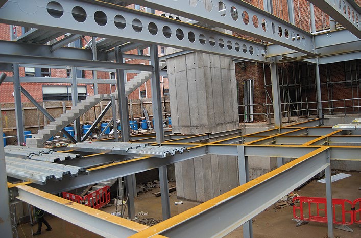 Cellular beams create the first-floor spaces