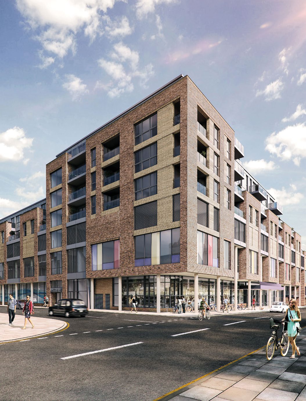 View of the completed Centre with the apartments above