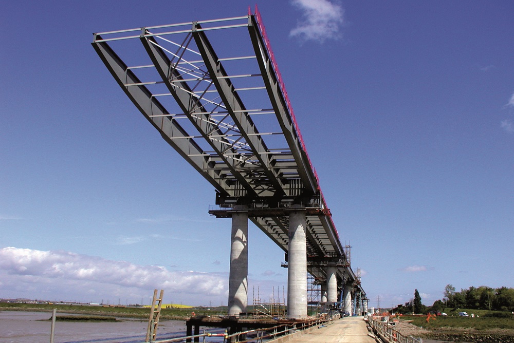Plate girder on a bridge