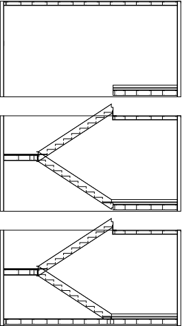 Detail of light steel modular stair system showing use of a ‘false’ landing to modules