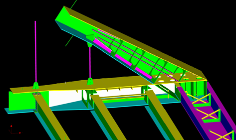 Part of a 3D model of a tied arch bridge - some external plates not shown, for clarity (Image courtesy of Mabey Bridge Ltd.)