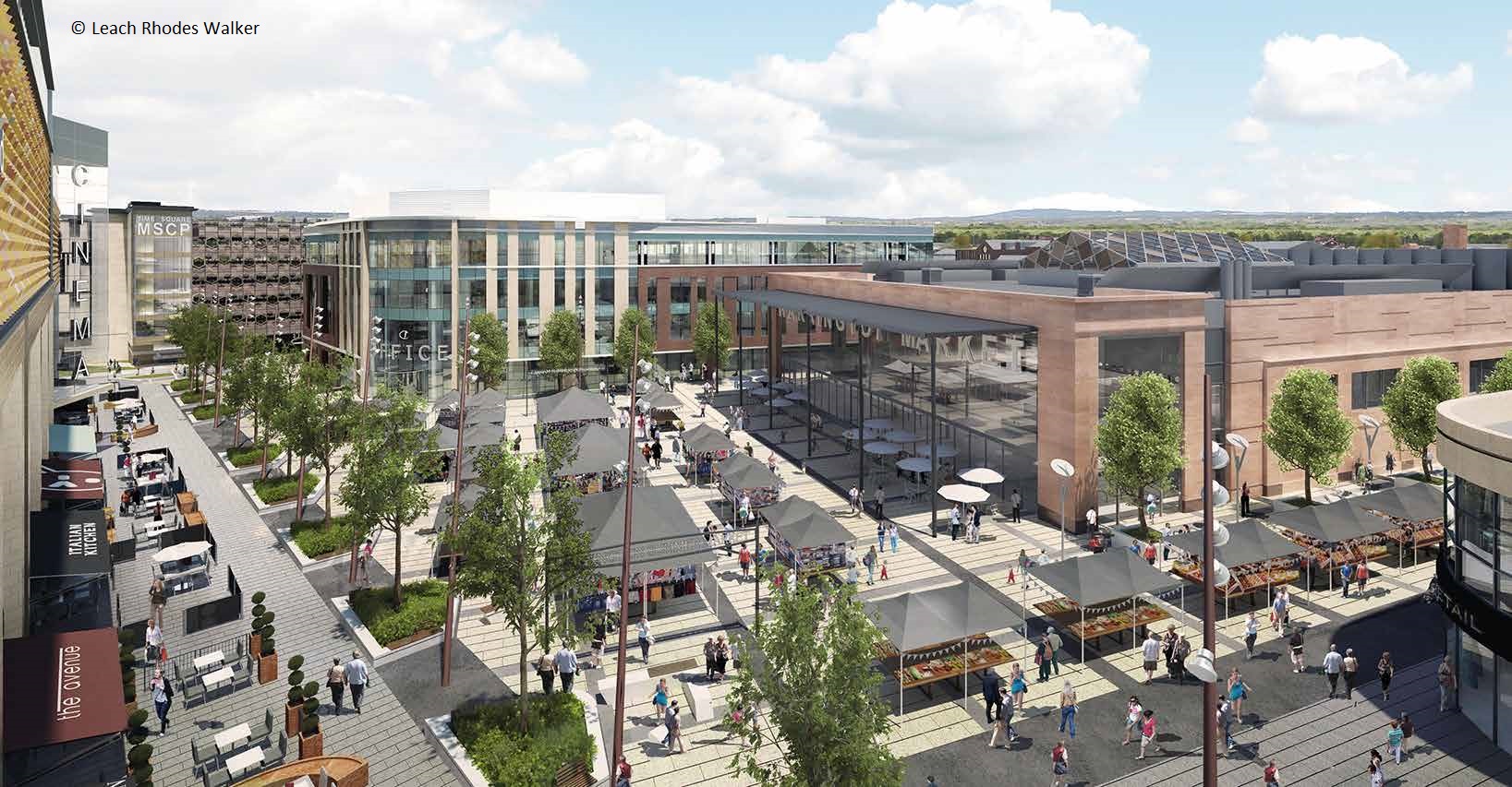 The scheme is centred around a new public realm