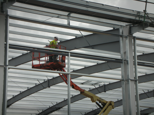 Installation of purlins from mobile platforms