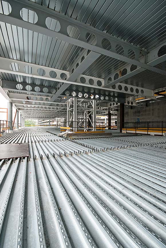 Large open floors are a feature throughout the building