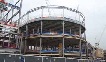 A bull-nosed feature extension has been added to the existing mall