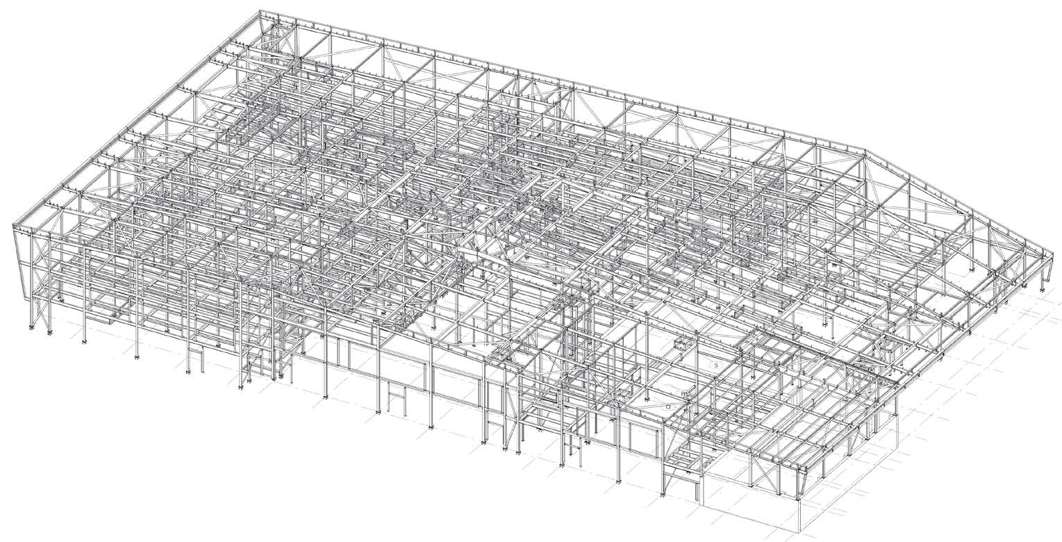 The steel frame model of the school