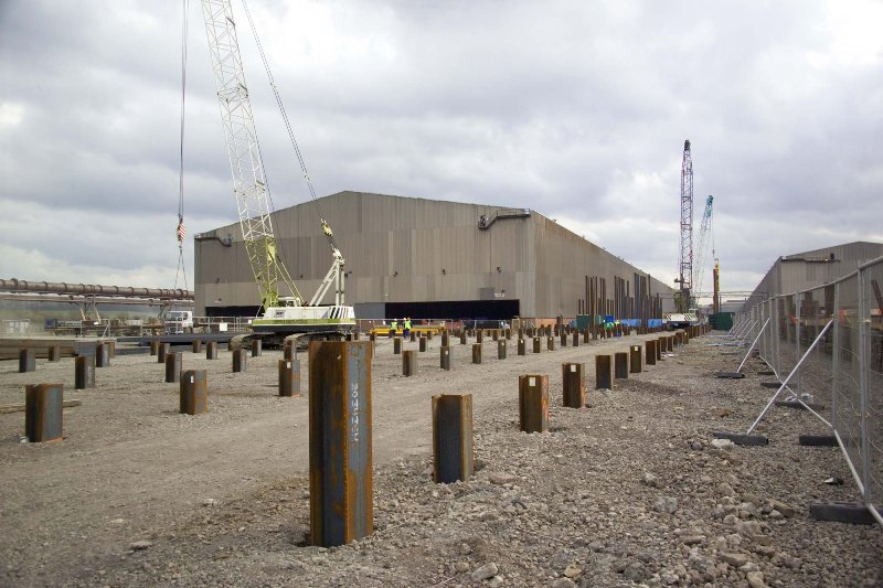 Steel bearing piles at British Steel, Scunthorpe