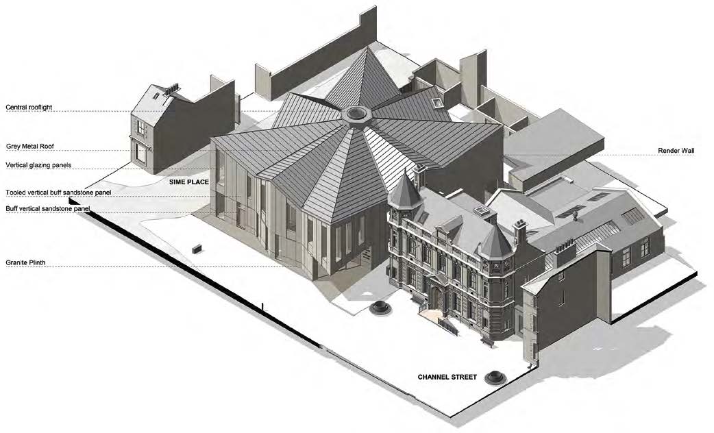 The project includes a new building and a retained former post office