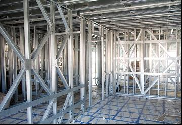 Integral K- and X-bracing in light steel walls &lt;Br&gt;&#39;&#39;(Image courtesy of Fusion Building Systems)&#39;&#39;