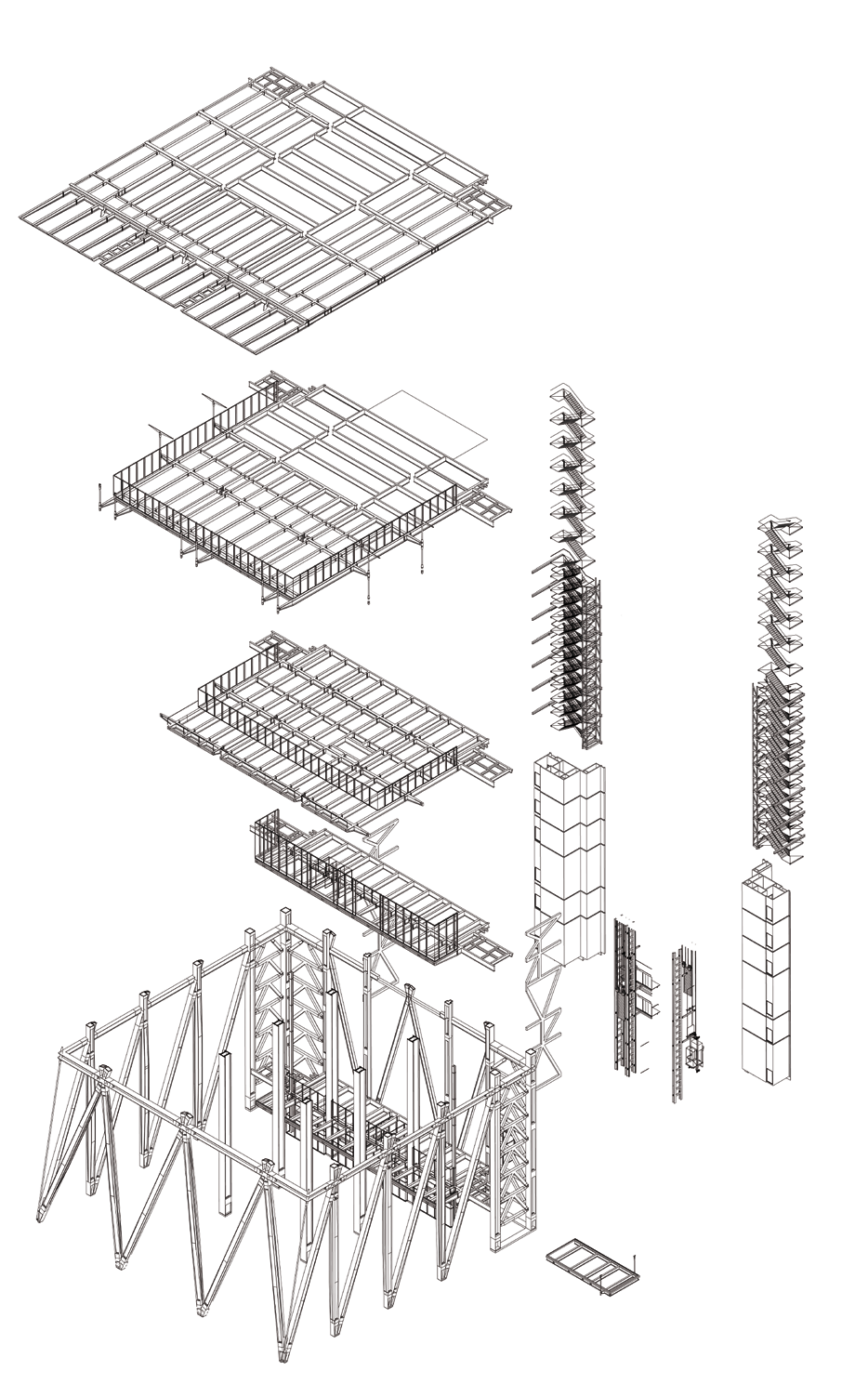 Isometric of Galleria floor framing