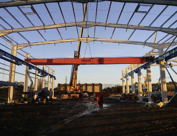 High level crane beams can be added throughout the structure