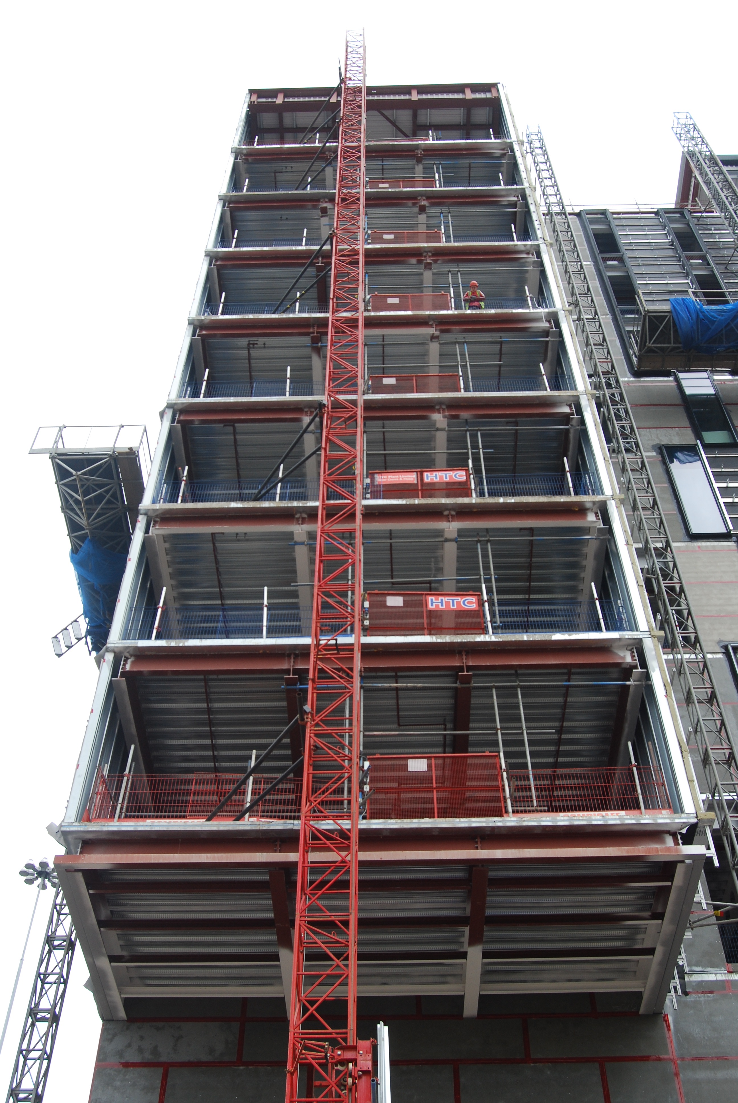 One of the structure's two cantilevers