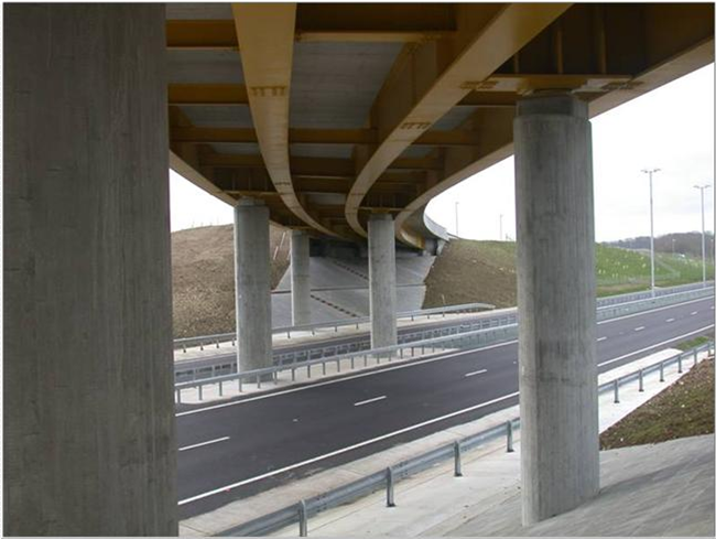 Typical curved composite bridge