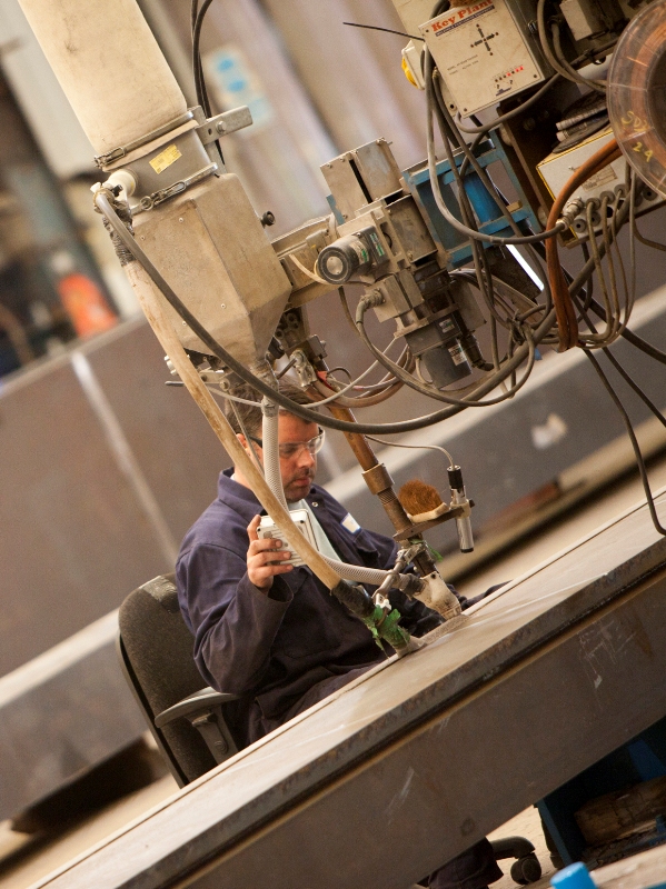 Operative submerged arc welding (Image courtesy of Mabey Bridge Ltd.)