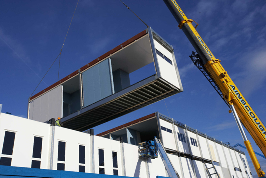 Typical partially open-sided module used in a hospital building&lt;Br&gt;&#39;&#39;(Image courtesy of Yorkon)&#39;&#39;