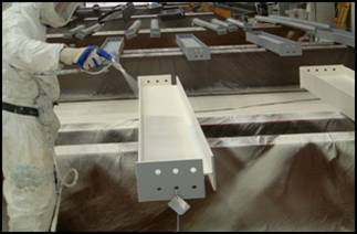 Offsite application of intumescent fire protection