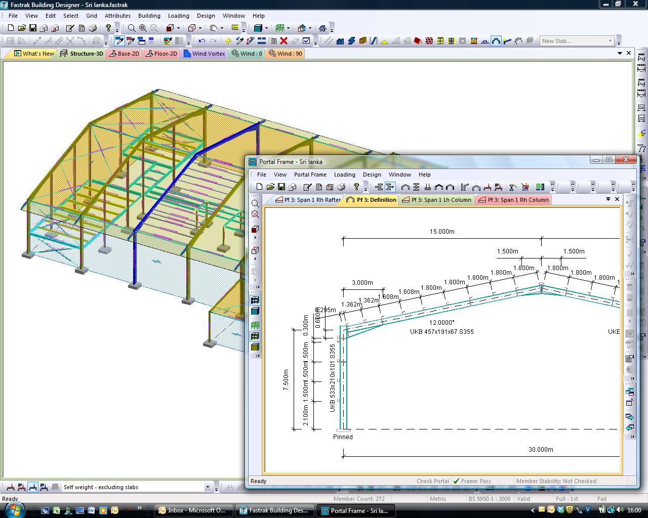 Portal frame analysis software&lt;br&gt; &#39;&#39;(Fastrak model courtesy of Trimble)&#39;&#39;
