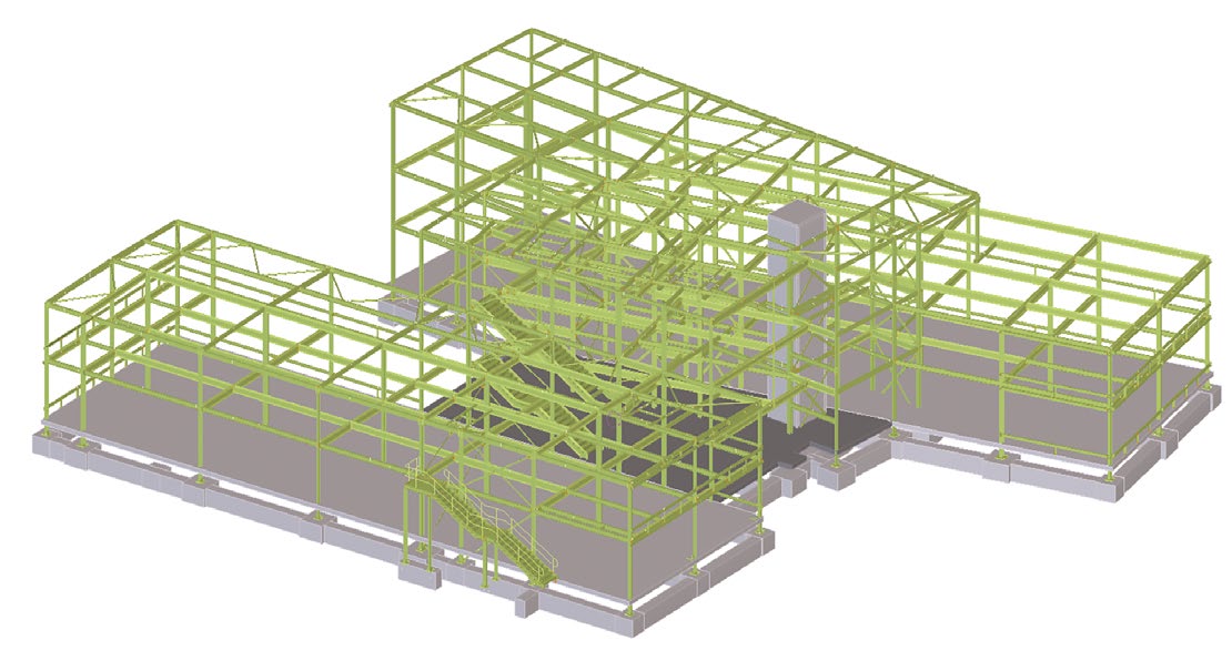 Model of the steel frame
