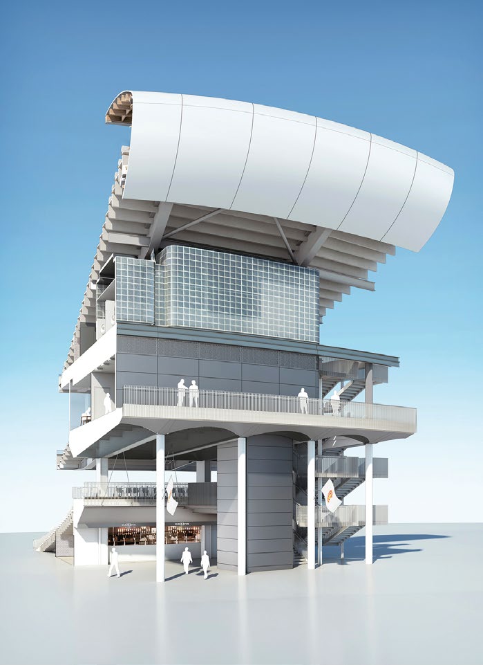 Typical rear view of the stands