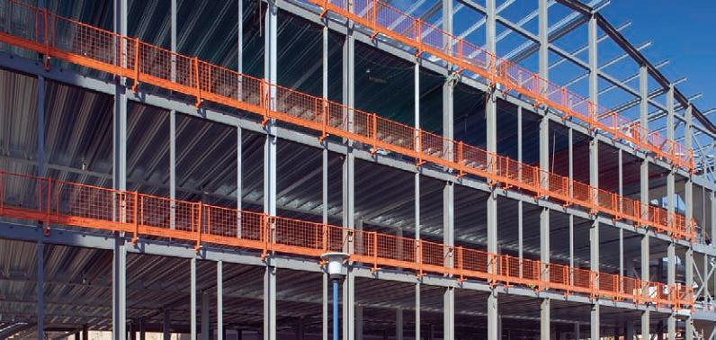 Pre-attached edge protection during erection