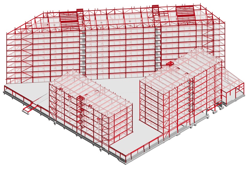 Model showing Site C’s steelwork and podium level