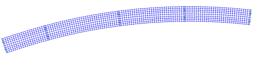 Curved grillage model for a 4-span bridge