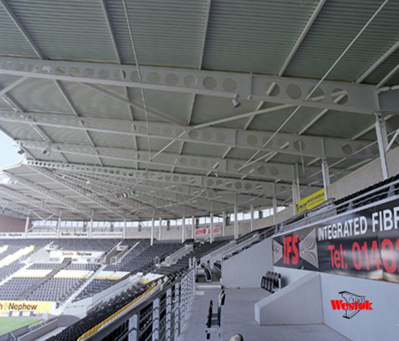 Cellular beams in a sports stadium&lt;Br&gt;&#39;&#39;(Image courtesy of Kloeckner Metals UK Westok)&#39;&#39;