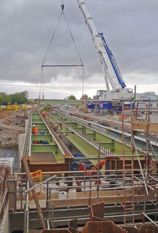 Agricola Underbridge is widened with new steel girders