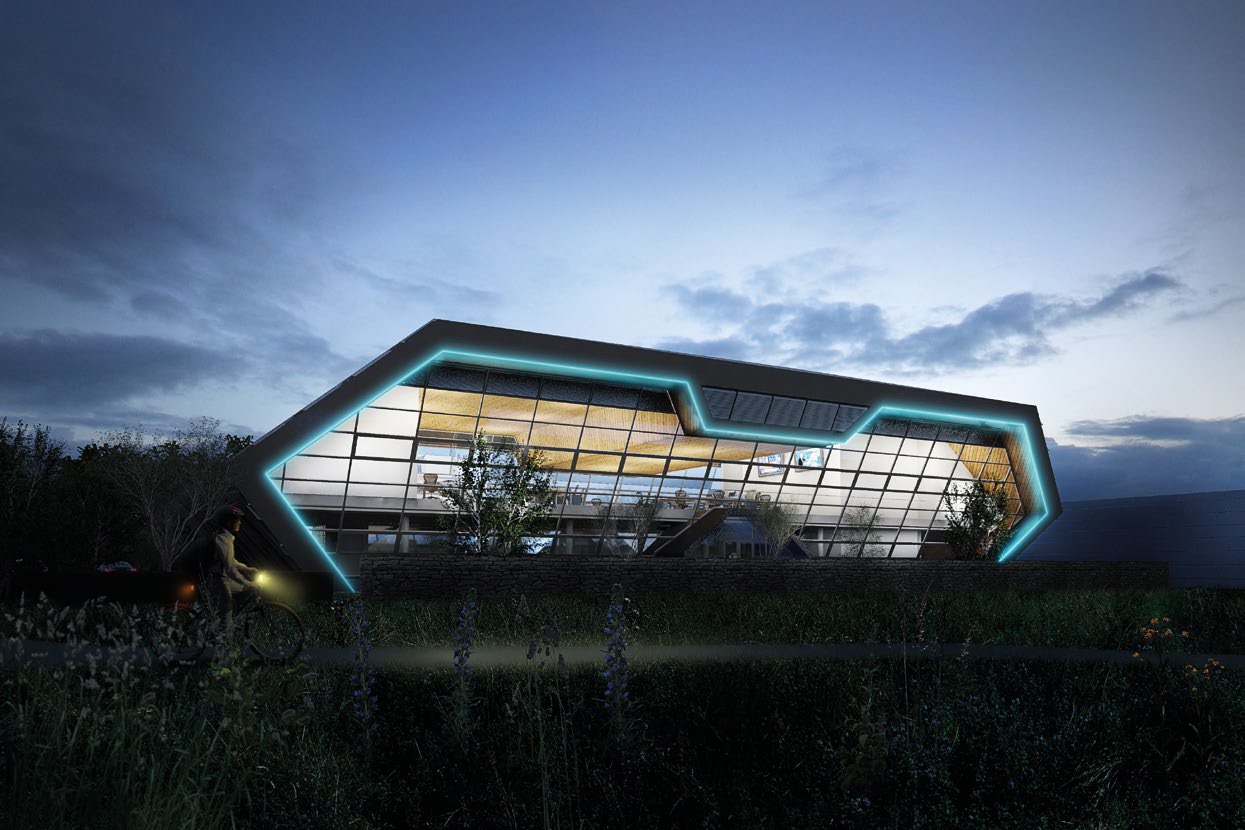 The Collaboration Space has a challenging steel-framed design