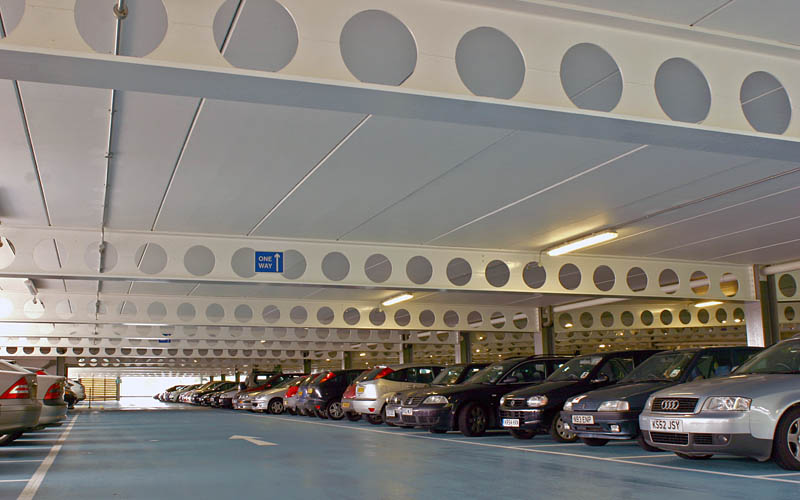 Long-span, light and bright steel-framed car park, Milton Keynes&lt;Br&gt;&#39;&#39;(Image courtesy of Kloeckner Metals UK Westok)&#39;&#39;