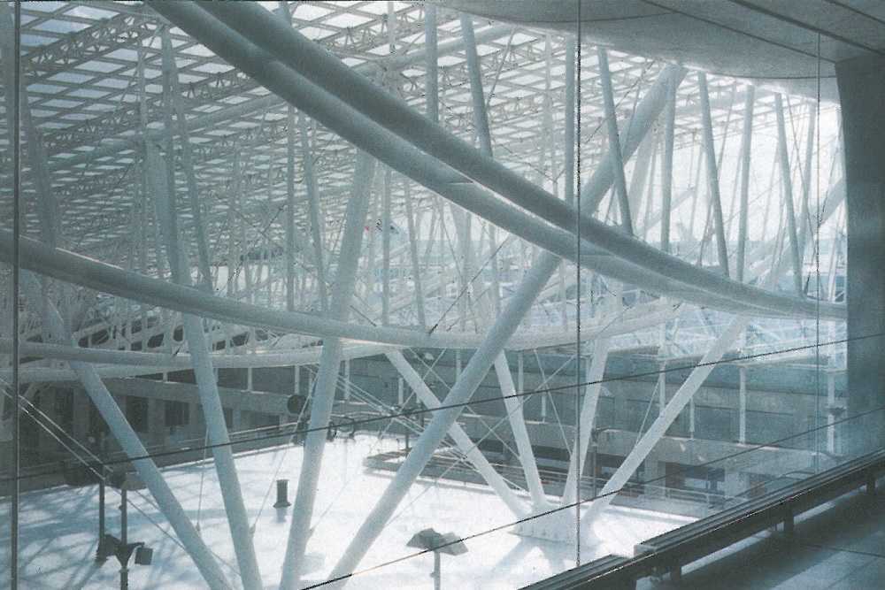 TGV and RER Train Station Glass Roof, Charles de Gaulle Airport, Paris