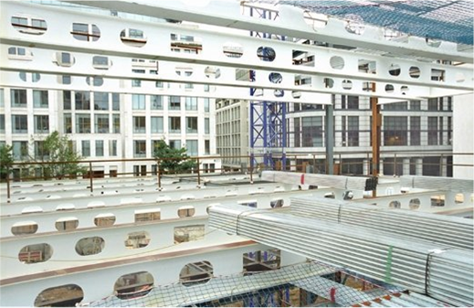 Fabricated beams with large web openings of various shapes