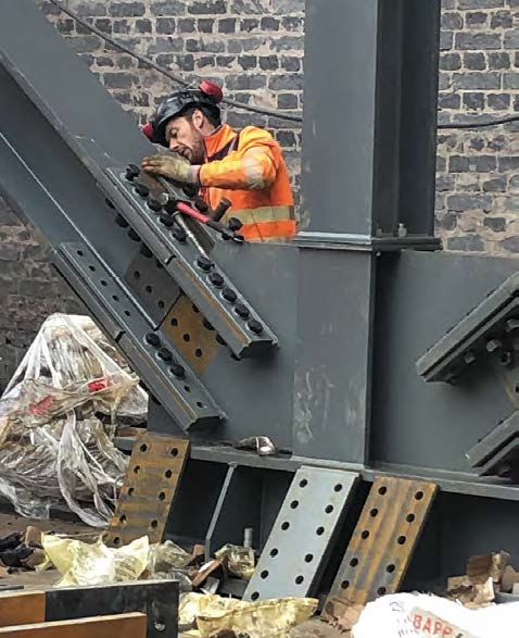 The trusses were delivered to the project in small sections and assembled insitu
